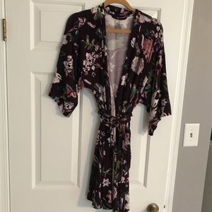 Purple floral robe